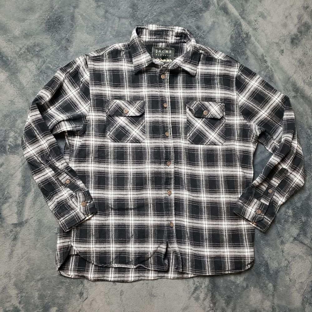 Thick Plaid Shirt Shacket Jachs New York Shirt - Sz Large